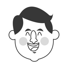 flat design happy middle age man icon vector illustration