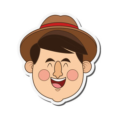 flat design bavarian man icon vector illustration