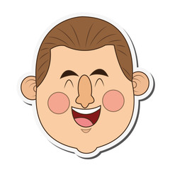 flat design happy middle age man icon vector illustration