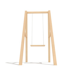 Baby wooden swing 3d render illustration