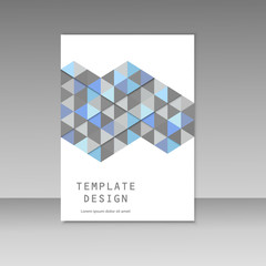 Vector brochure design with abstract triangles background