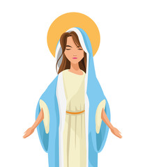 flat design holy virgin mary icon vector illustration