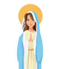 flat design holy virgin mary icon vector illustration