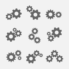 Gears with cogs vector icons