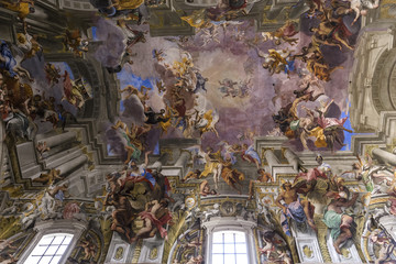 Frescoes of Andrea Pozzo on sant  Ignazio church ceilings, Rome, Ital