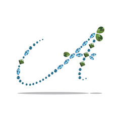 isolated vector alphabet, letter A logo with diamond design