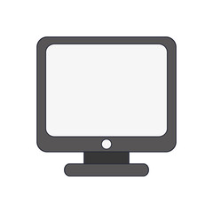 flat design computer monitor icon vector illustration