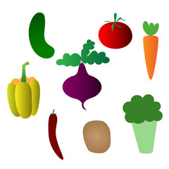 Fototapeta premium Set of fresh vegetables for your design.