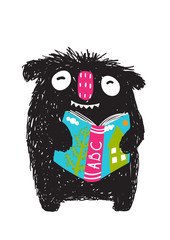 Monster Reading ABC Book Cartoon for Kids