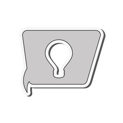 flat design regular lightbulb within conversation bubble icon vector illustration
