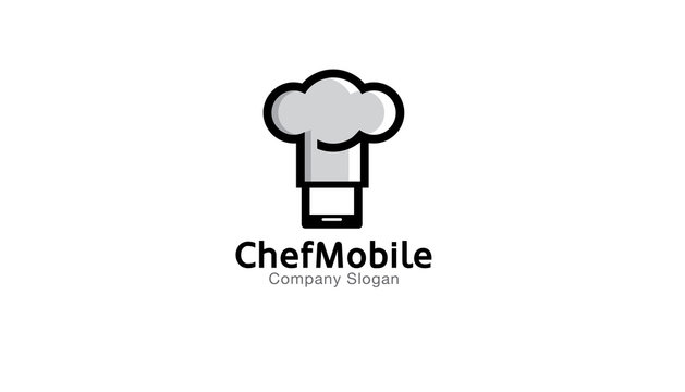 Chef Mobile Logo Design Illustration