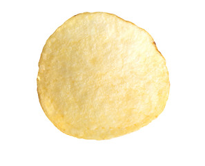 Potato chips isolated on white background.