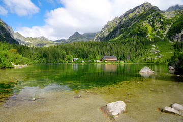 Glacial Lake Popradske Pleso in High Tatras National Park, Slovakia