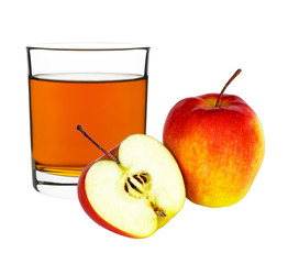 apple juice in a glass