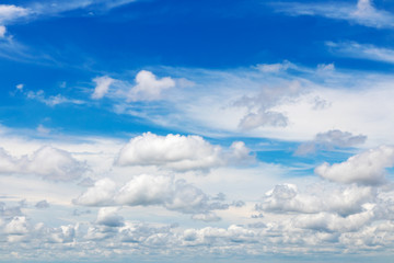.Blue sky with white clouds.