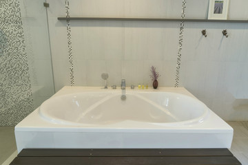 big bathtub in the restroom