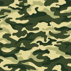 Fototapete Tarnmuster Armee Tarnung nahtloses Muster, grüne Farben. Vektor-Illustration