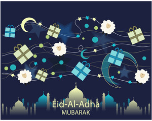Eid al Adha greeting card or background.