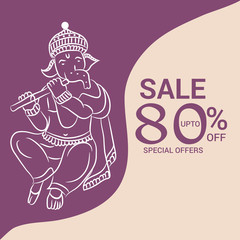 Ganesha chaturthi festival greeting card