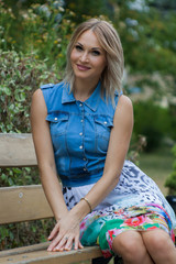  blonde on the bench