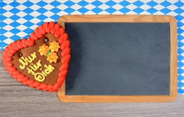 Oktoberfest Tafel oder Schultafel mit Textfreiraum und Copy Space 
