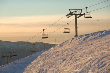 Fototapeta na wymiar Ski Lift Afternoon