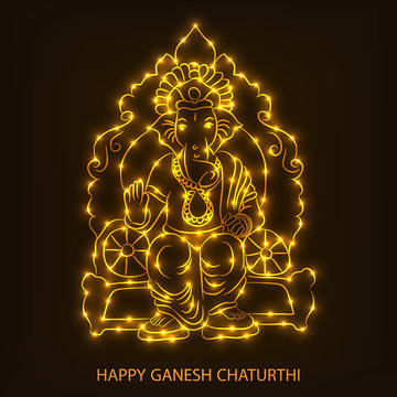 Ganesha chaturthi festival greeting card
