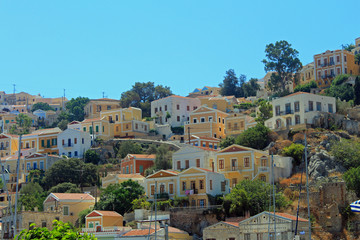 Obraz premium Port de Yalos, île de Symi