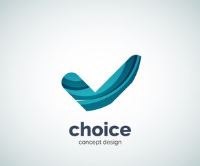 Vector choice concept, tick logo template