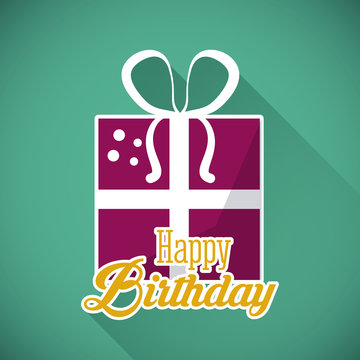 gift bowtie present happy birthday celebration party icon. Colorful design. Vector illustration