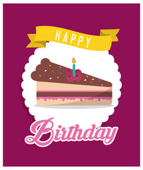 cake candle happy birthday celebration party icon. Colorful design. Vector illustration