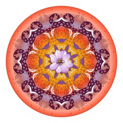 Ornamental mandala. Hand drawn decorative round pattern. Floral circle mandala. Vector illustration.