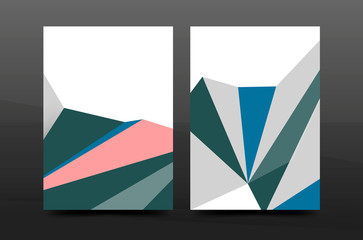 3d triangle shapes. Business annual report cover
