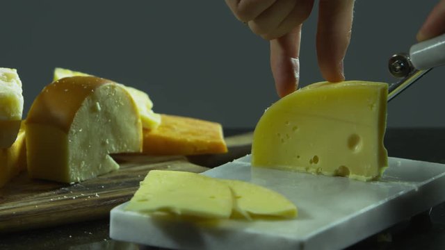 Slicing swiss cheese