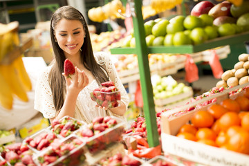 Young woman on the market