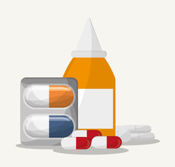 medicine jar medical health care hospital icon. Colorful design. Vector illustration