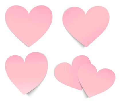 Heart shaped post it pink