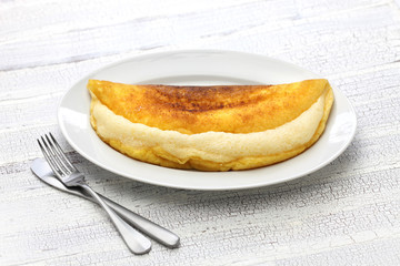 homemade mont saint michel style fluffy souffle omelet
