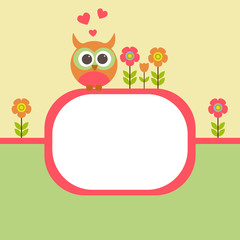 Vector greeting card, frame on the romantic theme.