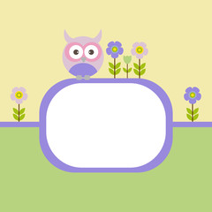 Vector spring greeting card, frame on the topic of children.