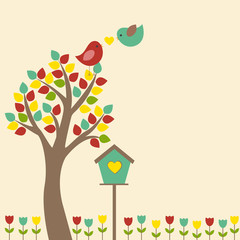 Vector card with a romantic theme.