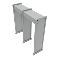 Metal detector scanner. 3D render isolated on white.