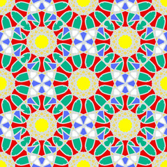 Colorful Moroccan tiles ornaments.