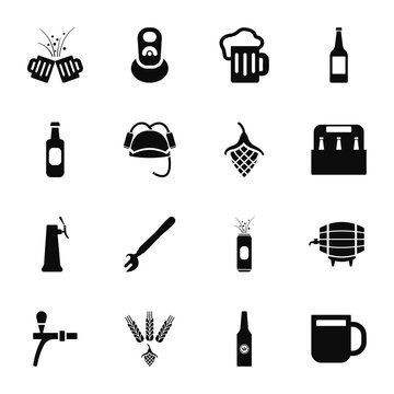 Beer simple icon set on background