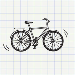 Bike doodle icon. Hand drawn sketch in vector