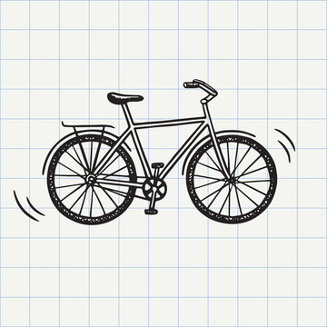 Bike doodle icon. Hand drawn sketch in vector