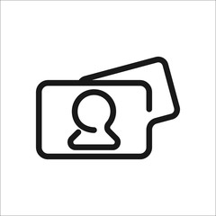 User Photo or image gallery sign one line icon on background