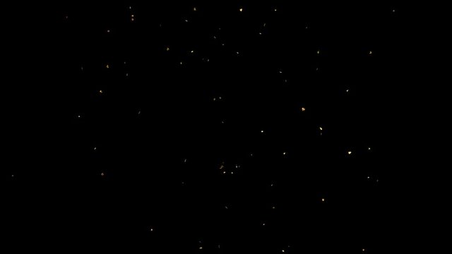 Falling autumn yellow leaves from top in slow motion, far away wide view, looped animation, isolated on alpha channel with black white matte, perfect for digital composition, film video mapping