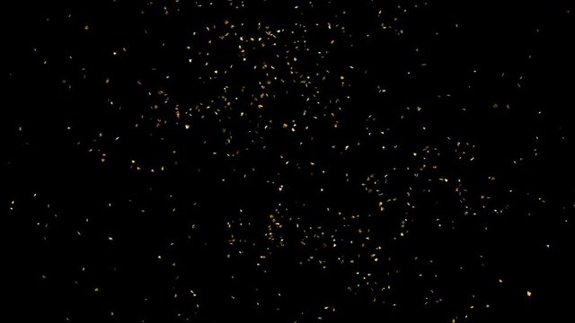 Falling autumn yellow leaves from top in slow motion, far away wide view, looped animation, isolated on alpha channel with black white matte, perfect for digital composition, film video mapping