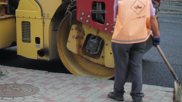 road roller compact asphalt